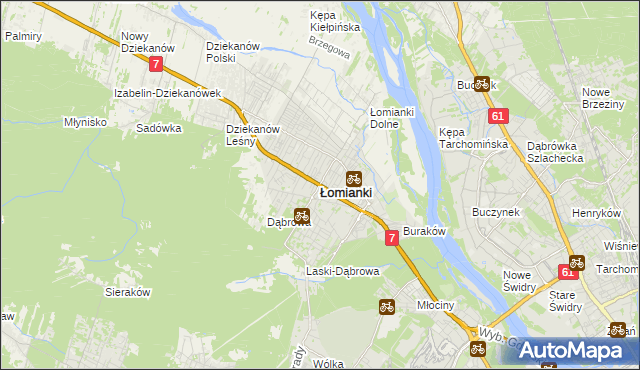 mapa Łomianki, Łomianki na mapie Targeo