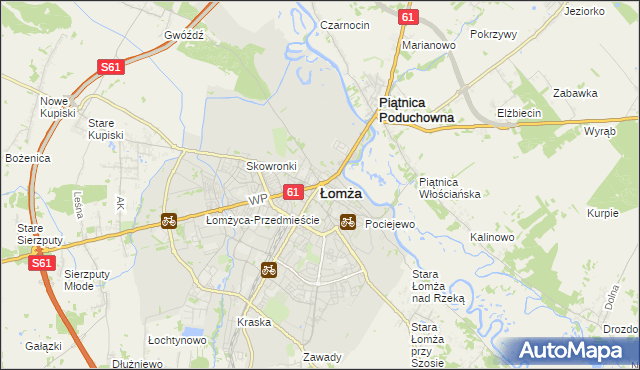mapa Łomży, Łomża na mapie Targeo