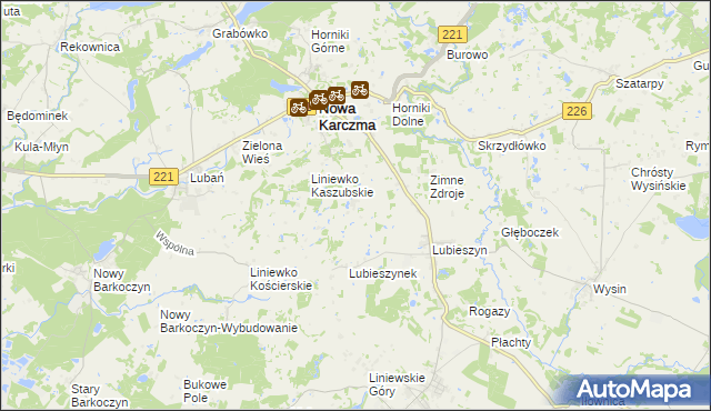 mapa Lubieszynek gmina Nowa Karczma, Lubieszynek gmina Nowa Karczma na mapie Targeo
