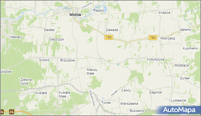 mapa Małusy Wielkie, Małusy Wielkie na mapie Targeo
