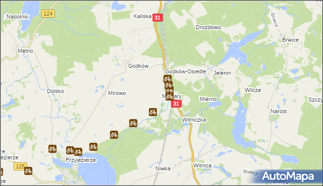 mapa Młynary gmina Moryń, Młynary gmina Moryń na mapie Targeo