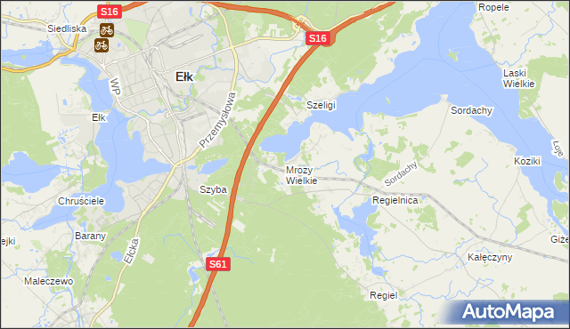 mapa Mrozy Wielkie, Mrozy Wielkie na mapie Targeo