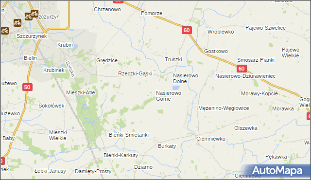 mapa Nasierowo Górne, Nasierowo Górne na mapie Targeo
