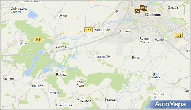 mapa Nieciszów, Nieciszów na mapie Targeo