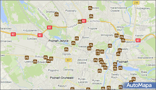 mapa Niestachów gmina Poznań, Niestachów gmina Poznań na mapie Targeo