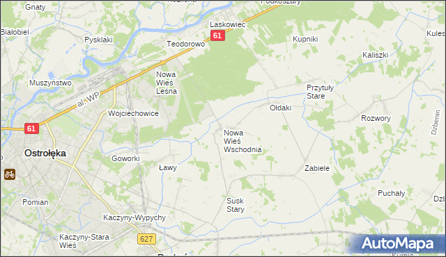 mapa Nowa Wieś Wschodnia, Nowa Wieś Wschodnia na mapie Targeo