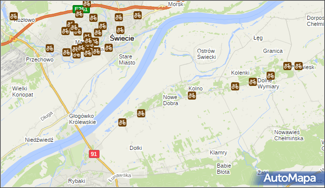 mapa Nowe Dobra gmina Chełmno, Nowe Dobra gmina Chełmno na mapie Targeo