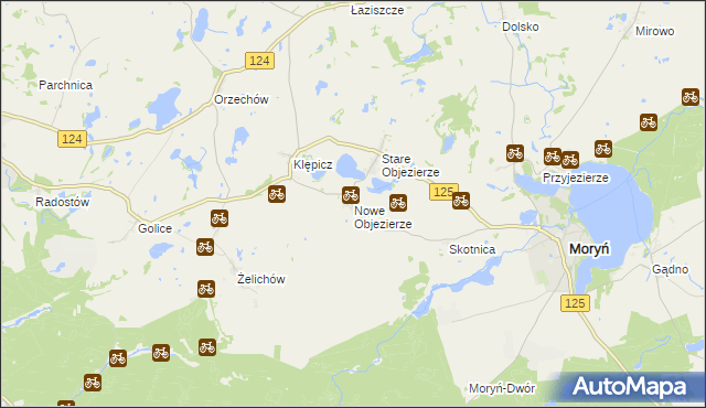 mapa Nowe Objezierze, Nowe Objezierze na mapie Targeo