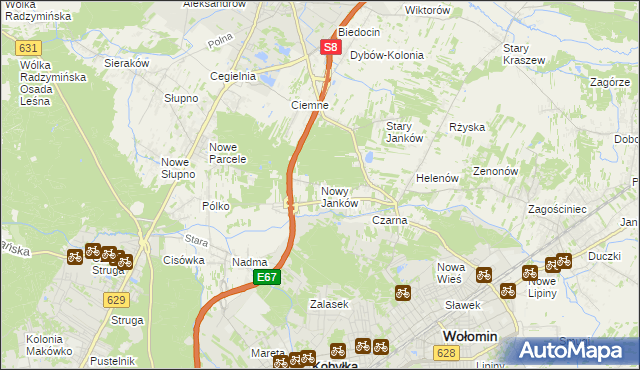 mapa Nowy Janków, Nowy Janków na mapie Targeo