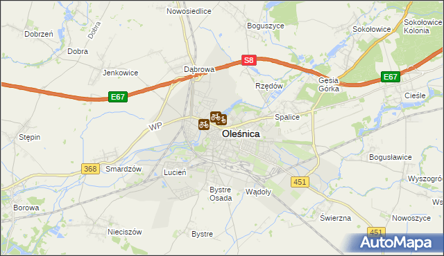 mapa Oleśnica, Oleśnica na mapie Targeo