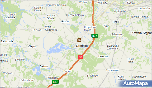 mapa Orońsko, Orońsko na mapie Targeo