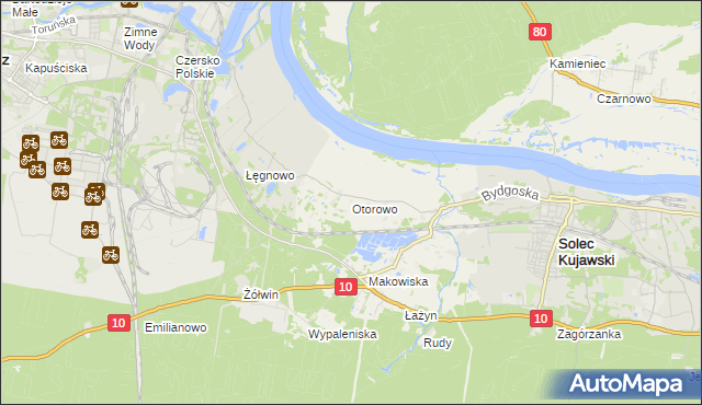 mapa Otorowo gmina Solec Kujawski, Otorowo gmina Solec Kujawski na mapie Targeo