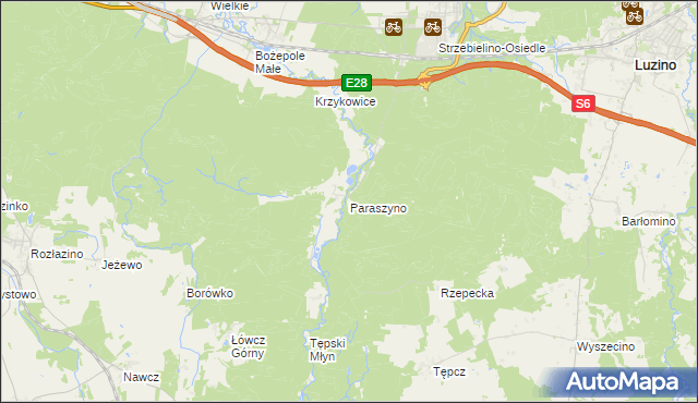 mapa Paraszyno, Paraszyno na mapie Targeo