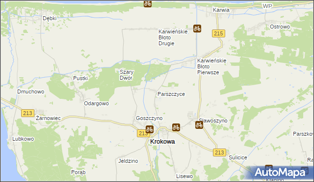 mapa Parszczyce, Parszczyce na mapie Targeo