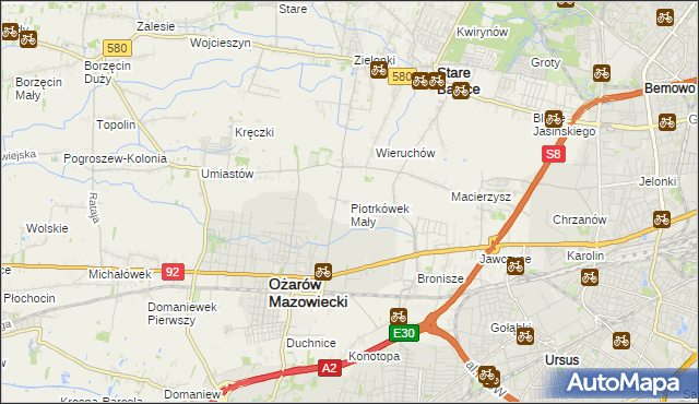 mapa Piotrkówek Mały, Piotrkówek Mały na mapie Targeo