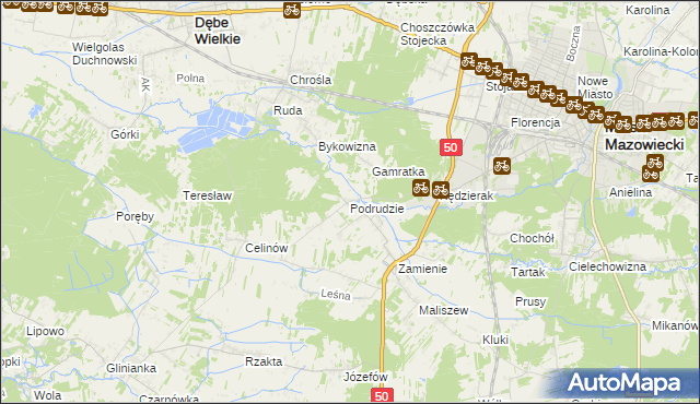 mapa Podrudzie, Podrudzie na mapie Targeo