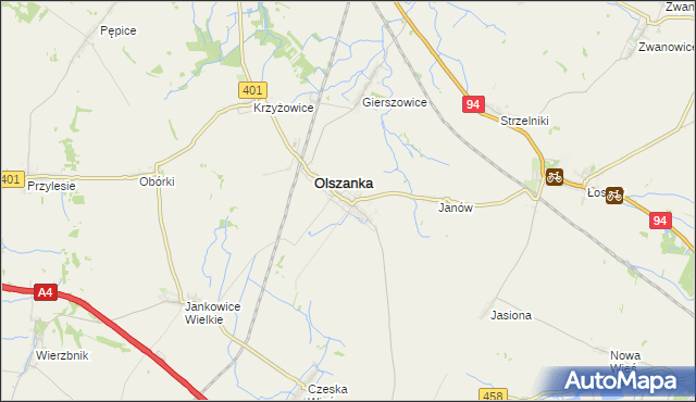 mapa Pogorzela gmina Olszanka, Pogorzela gmina Olszanka na mapie Targeo