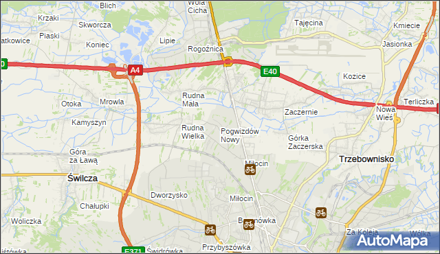 mapa Pogwizdów Nowy, Pogwizdów Nowy na mapie Targeo