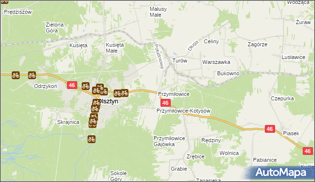 mapa Przymiłowice, Przymiłowice na mapie Targeo