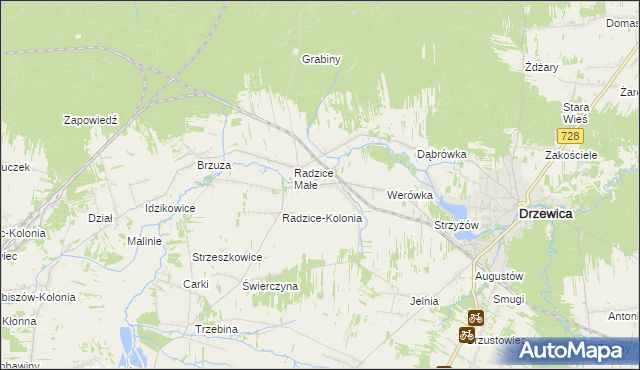 mapa Radzice Duże, Radzice Duże na mapie Targeo