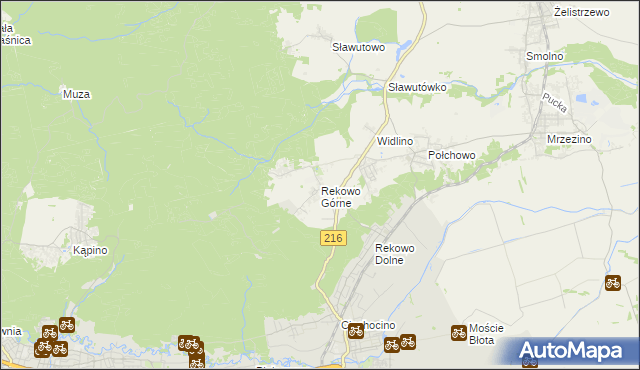 mapa Rekowo Górne, Rekowo Górne na mapie Targeo