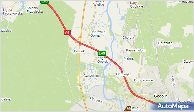 mapa Rogów Opolski, Rogów Opolski na mapie Targeo