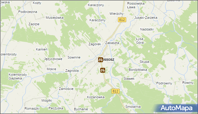 mapa Rossosz powiat bialski, Rossosz powiat bialski na mapie Targeo