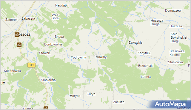mapa Rowiny, Rowiny na mapie Targeo