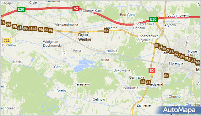 mapa Ruda gmina Dębe Wielkie, Ruda gmina Dębe Wielkie na mapie Targeo