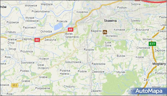 mapa Rzozów, Rzozów na mapie Targeo