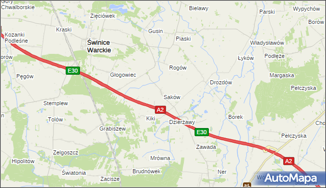 mapa Saków, Saków na mapie Targeo