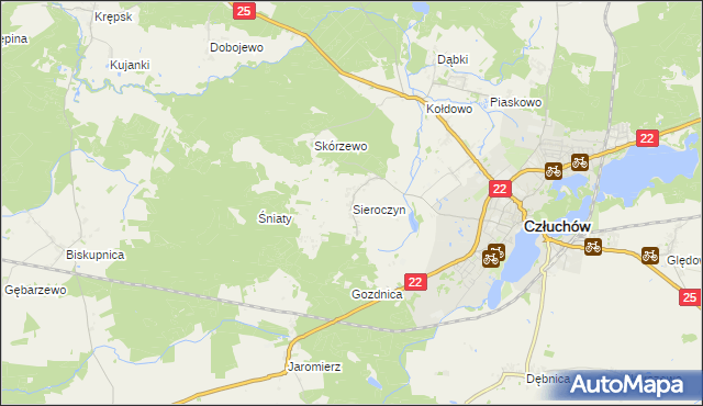 mapa Sieroczyn, Sieroczyn na mapie Targeo