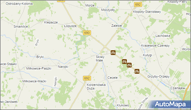 mapa Skiwy Małe, Skiwy Małe na mapie Targeo