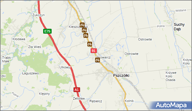mapa Skowarcz, Skowarcz na mapie Targeo