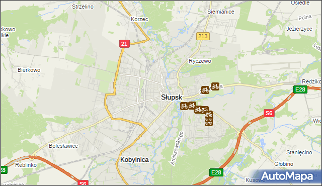 mapa Słupska, Słupsk na mapie Targeo