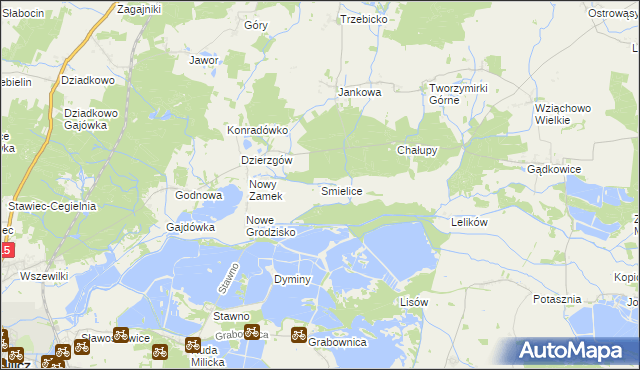 mapa Smielice, Smielice na mapie Targeo