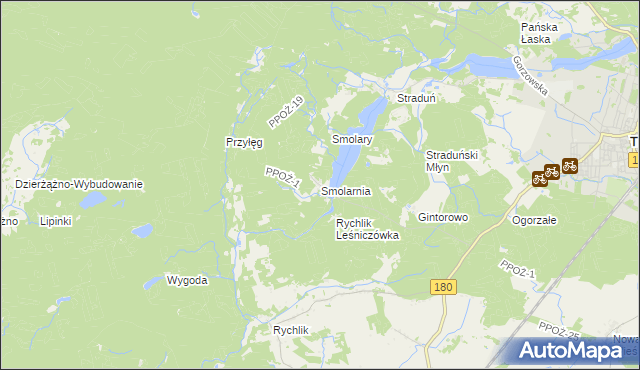 mapa Smolarnia gmina Trzcianka, Smolarnia gmina Trzcianka na mapie Targeo