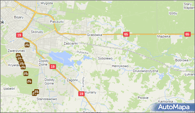 mapa Sobolewo gmina Supraśl, Sobolewo gmina Supraśl na mapie Targeo