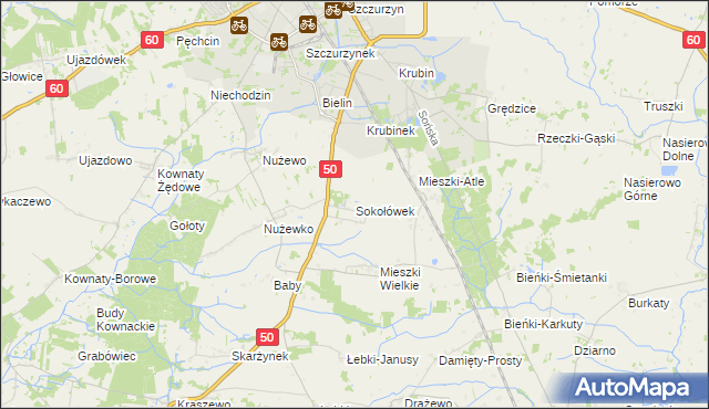 mapa Sokołówek gmina Ciechanów, Sokołówek gmina Ciechanów na mapie Targeo