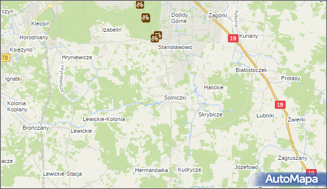 mapa Solniczki, Solniczki na mapie Targeo