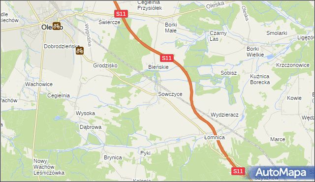 mapa Sowczyce, Sowczyce na mapie Targeo