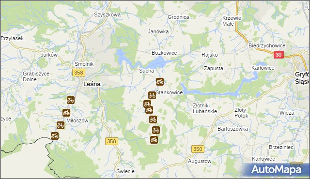 mapa Stankowice, Stankowice na mapie Targeo