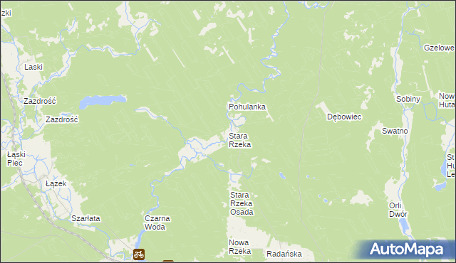 mapa Stara Rzeka gmina Osie, Stara Rzeka gmina Osie na mapie Targeo