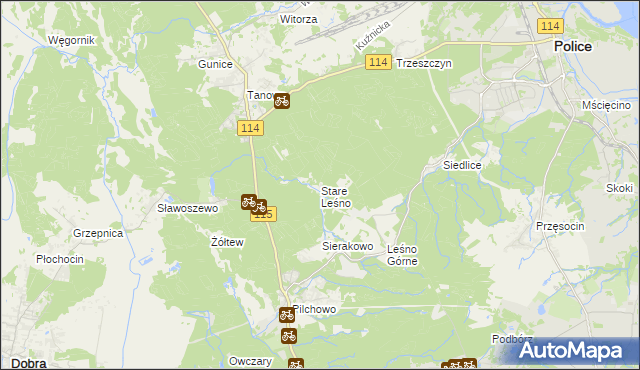 mapa Stare Leśno, Stare Leśno na mapie Targeo