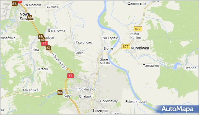 mapa Stare Miasto gmina Leżajsk, Stare Miasto gmina Leżajsk na mapie Targeo