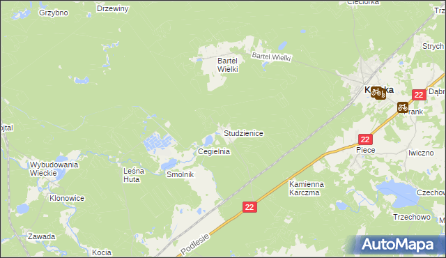 mapa Studzienice gmina Kaliska, Studzienice gmina Kaliska na mapie Targeo