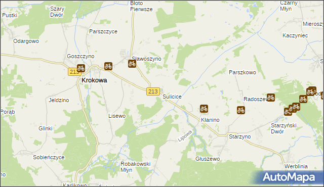 mapa Sulicice, Sulicice na mapie Targeo