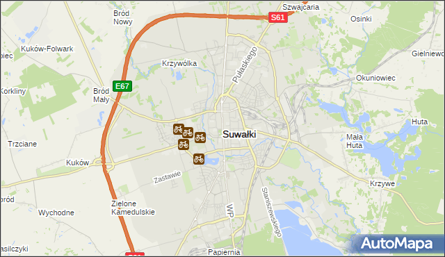 mapa Suwałk, Suwałki na mapie Targeo