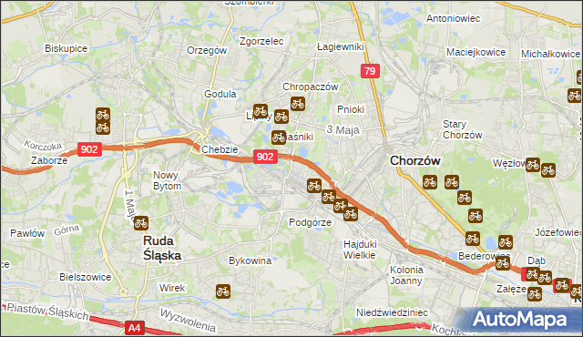 mapa Świętochłowice, Świętochłowice na mapie Targeo