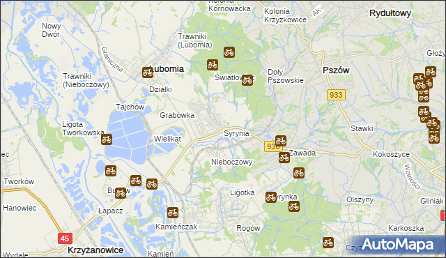 mapa Syrynia, Syrynia na mapie Targeo